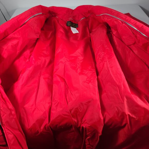 Eddie Bauer Red Belted Trench Coat Zip Out Quilted Down Liner Vintage USA Size M - Picture 5 of 5